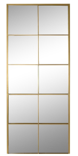 Espejo hierro cristal ventana dorado 150X2X60cm
