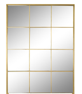 Espejo tipo ventana metal dorado LEO 90x120 cm