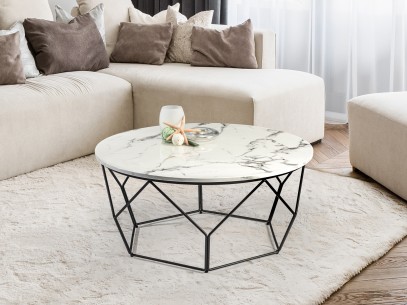 ·LIZA· ROUND COFFEE TABLE BLACK/MARBLE