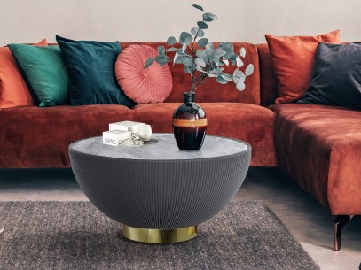 CANDY - COFFEE TABLE GREY-BRASS