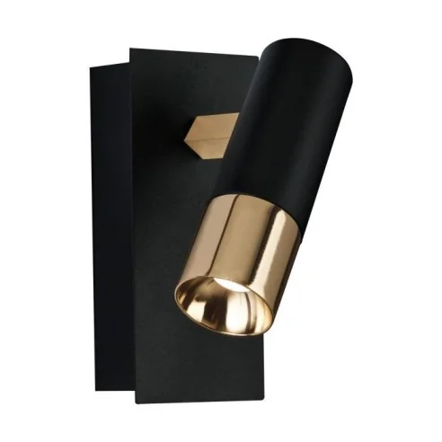 Aplique de pared orientable negro y dorado ETTA