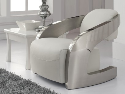 ·AMANDA· ARMCHAIR, STEEL AND WHITE
