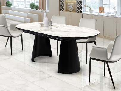 CAPRI - DINING TABLE - WHITE MARBLE TOP