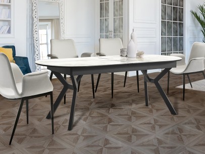 ANTEA - DINING TABLE - WHITE MARBLE TOP