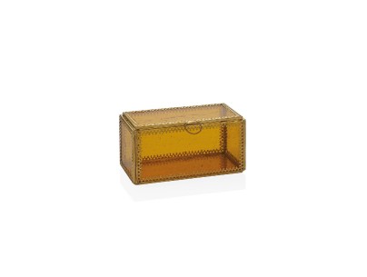 Golden amber crystal box