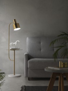 Golden floor lamp with TOP table
