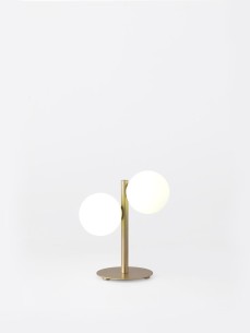 Lámpara de mesa dorada bolas blancas TOP