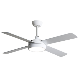 White GLARIS 24W LED fan with remote control and timer