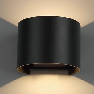 WALL LAMP OUTDOOR LED R.* 2*6W 2700K DIM BLACK