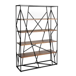 Steel shelving lacquered in black epoxy and shelves of...