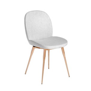 Dining chair upholstered in fabric with internal metal...