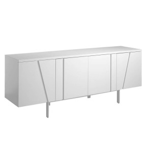 Sideboard with structure in DM lacquered in gloss white...