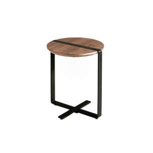 Corner table with walnut plated lid with structure and...