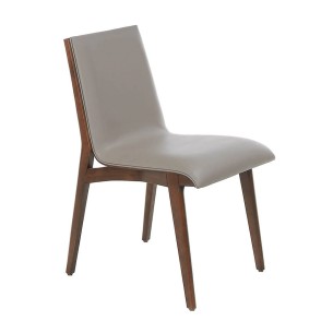 Dining chair upholstered in mink leatherette with...