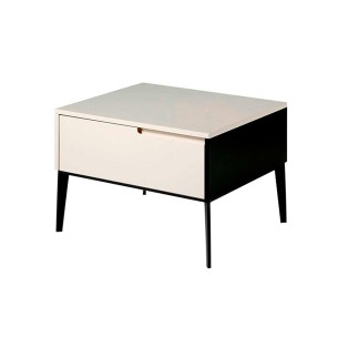 Bedside table in DM lacquered in Matte Cream. Drawer with...