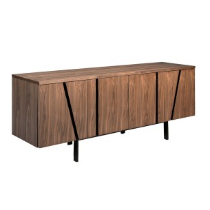 Sideboard of ash wood plated in American Walnut and...