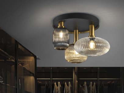 ·NORMA· CEILING LAMP 3L BLACK/BRASS