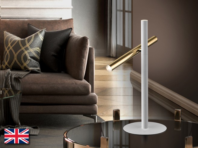 ·VARAS·TABLE LAMP 2L., GOLD/WHITE