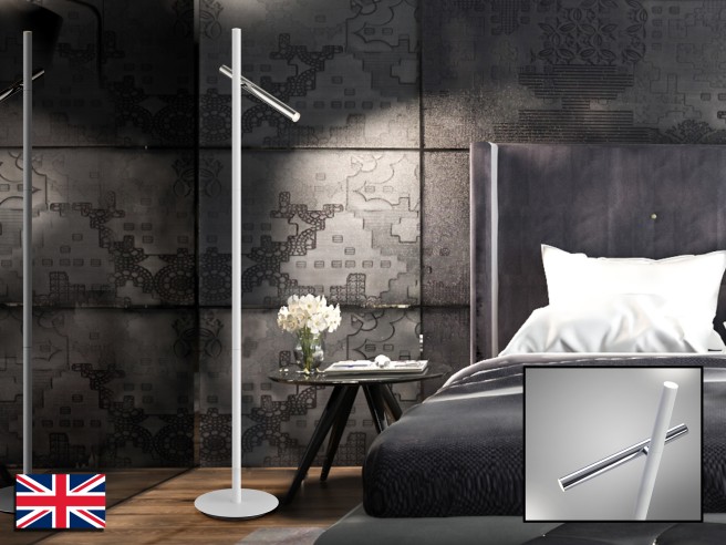 ·VARAS· FLOOR LAMP, CHROME/WHITE 2L.