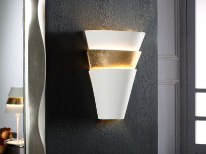 ·ISIS· WHITE/GOLD WALL LAMP, 1L.