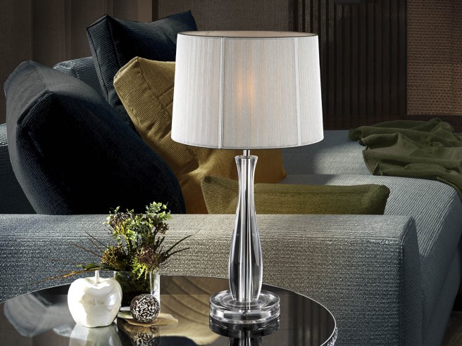 ·LIN· CLEAR TABLE LAMP W/SHADE