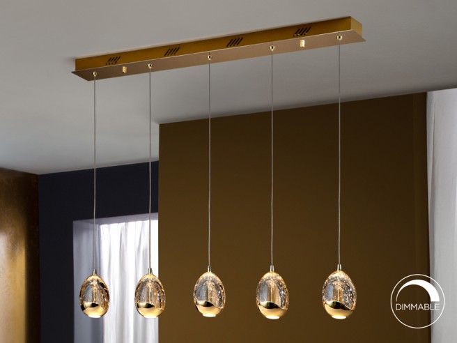 LAMPARA ·ROCIO· 5 LED ORO