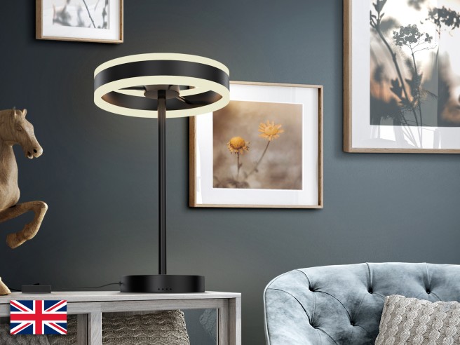 HELIA -SOBREMESA LED NEGRO MATE UK