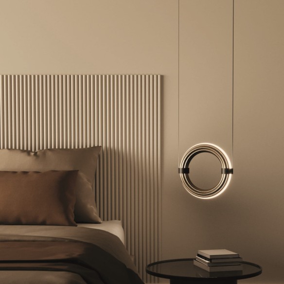 Lámpara colgante metal oro envejecido Elli AROMAS