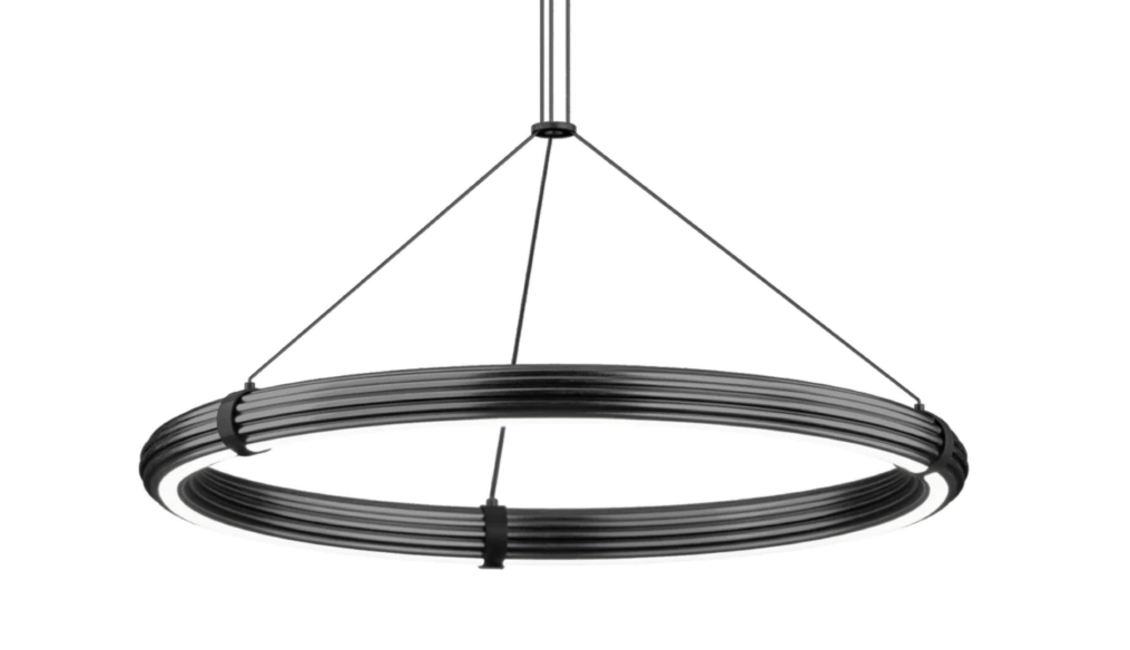 Lámpara colgante aro metal negro mate Elli AROMAS