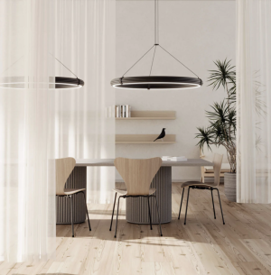 Lámpara colgante aro metal negro mate Elli AROMAS 2