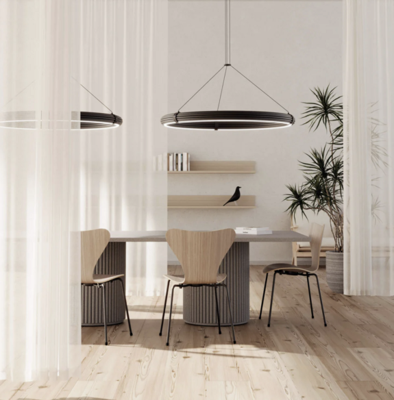 Lámpara colgante aro metal negro mate Elli AROMAS