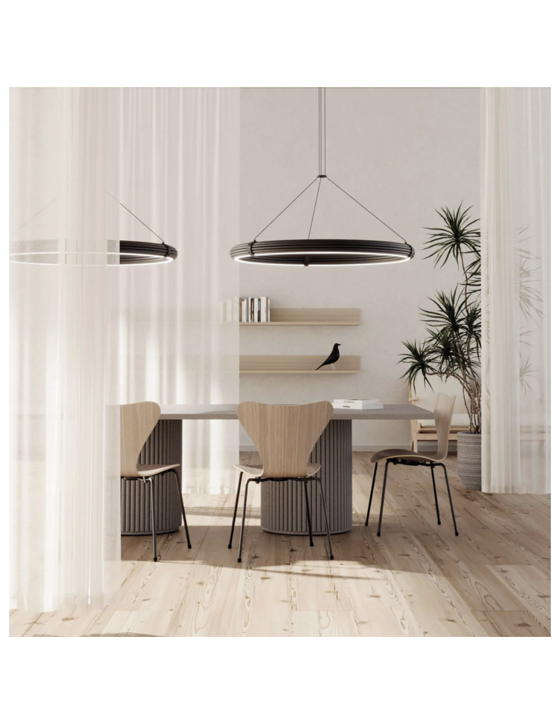 Lámpara colgante aro metal negro mate Elli AROMAS