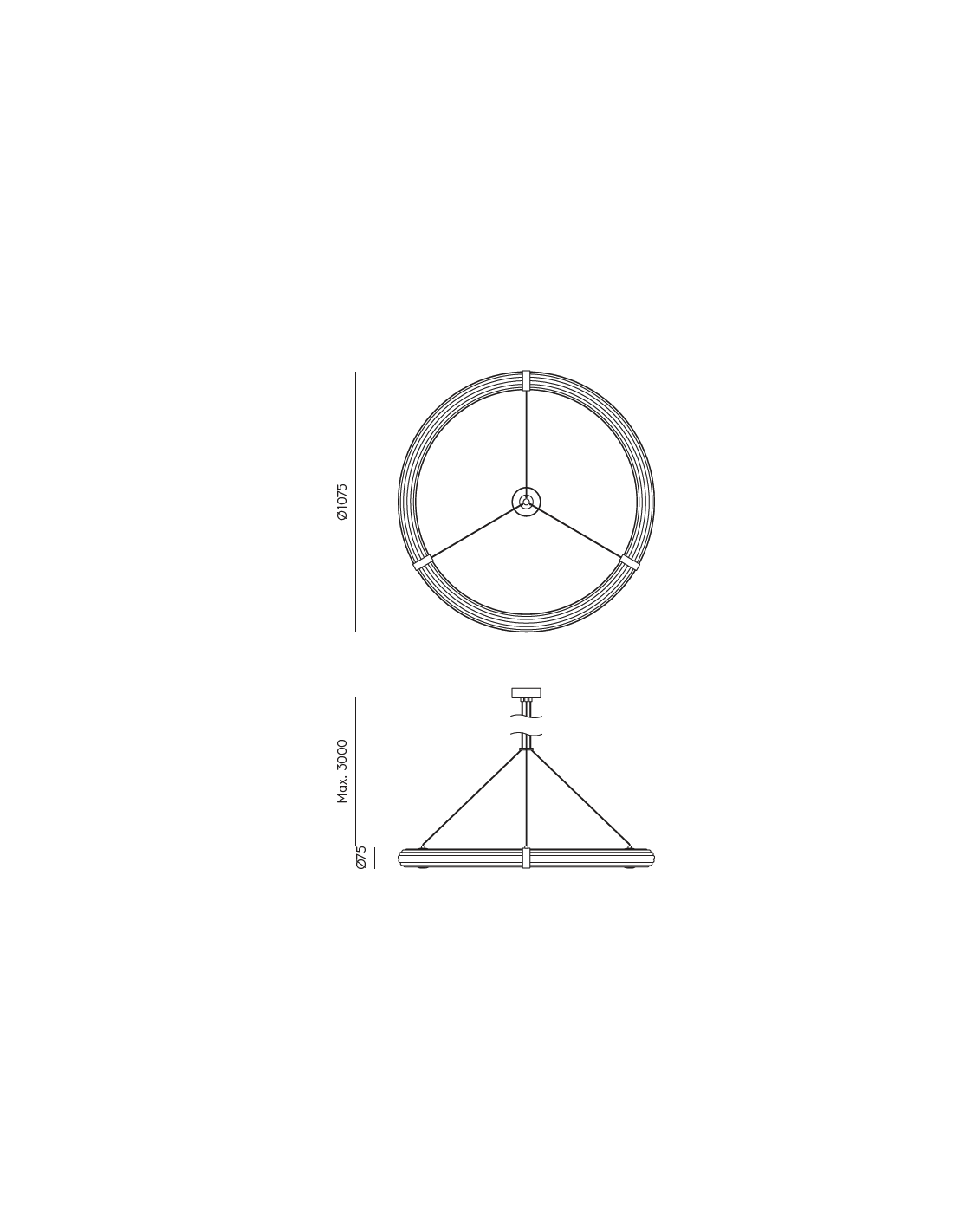 copy of Lámpara colgante aro metal negro mate...