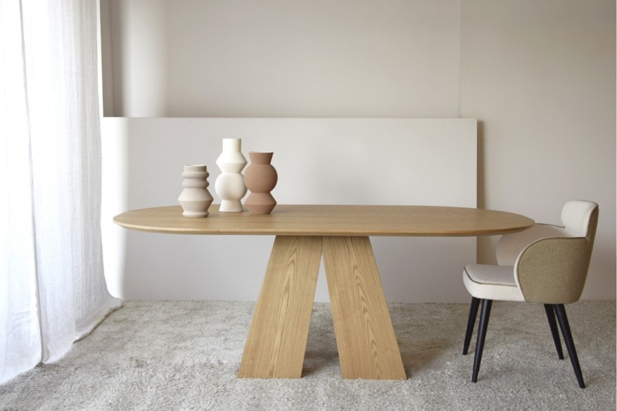 Mesa comedor Thaisa fresno natural