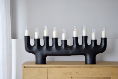 Candelabro Totem metal negro grande