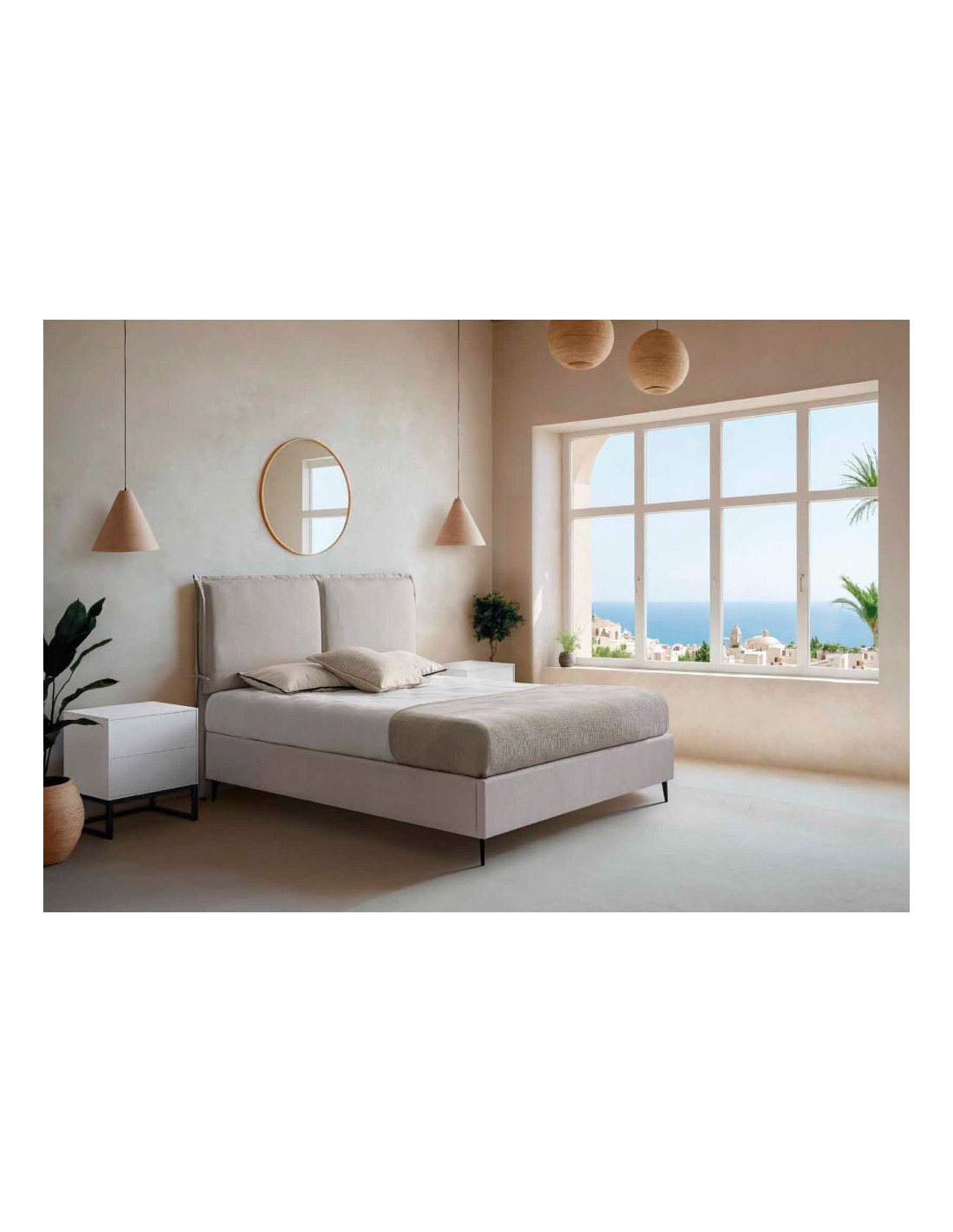 Cama canapé Itaca con patas a medida