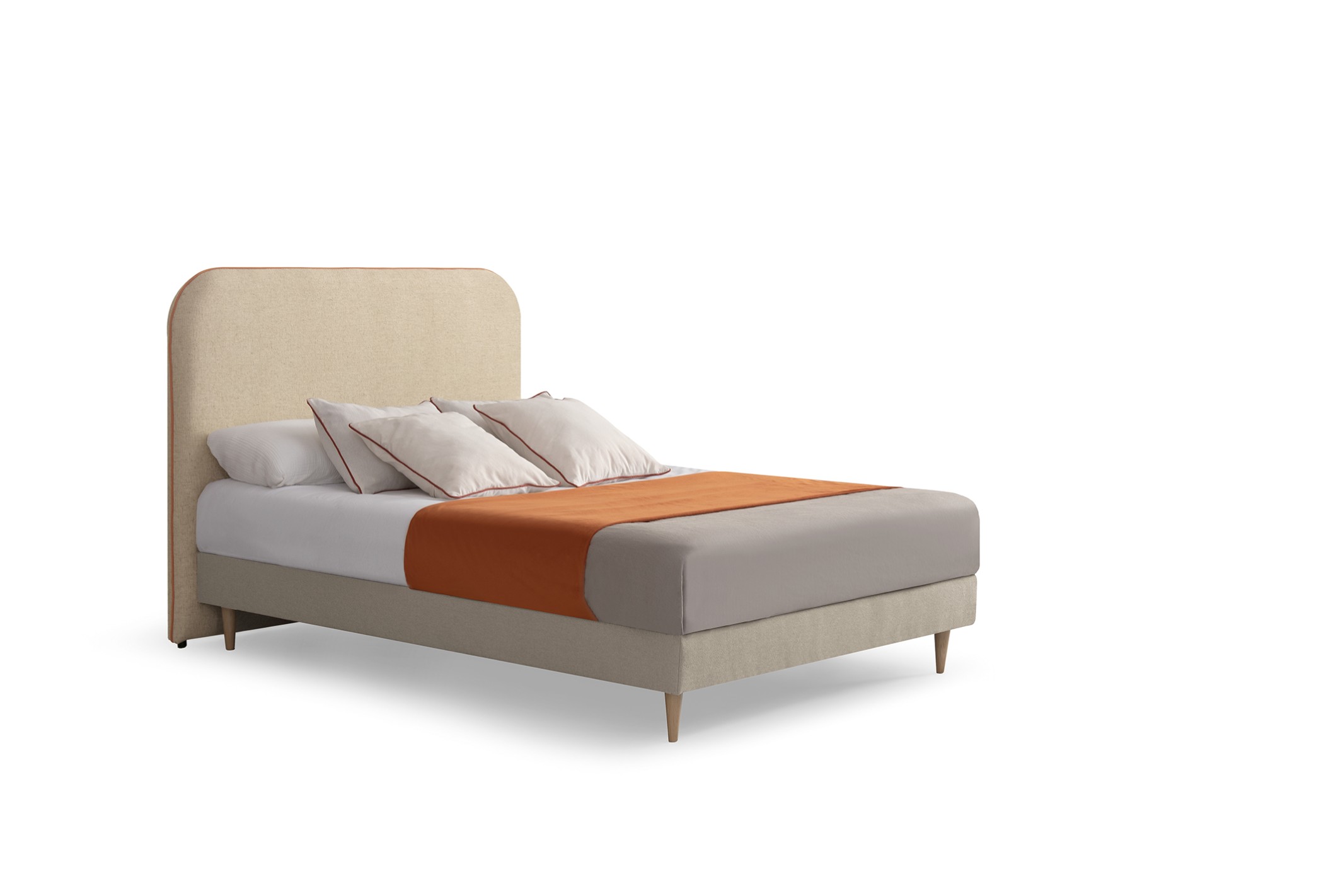 Cama Eros con base tapizada a medida