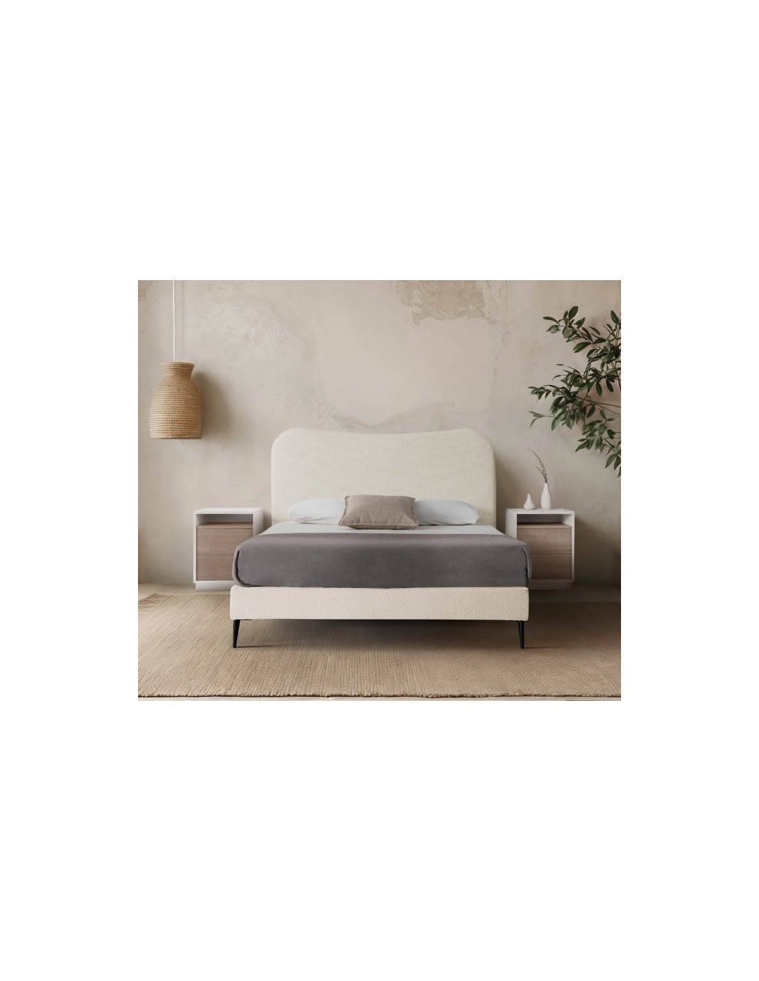 Cama Naxos con canapé con patas a medida