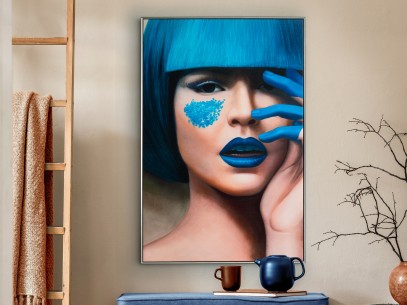 ·BLUE· PRINTED CANVAS 80x120