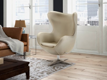 EGG- ARMCHAIR BEIGE SUEDE