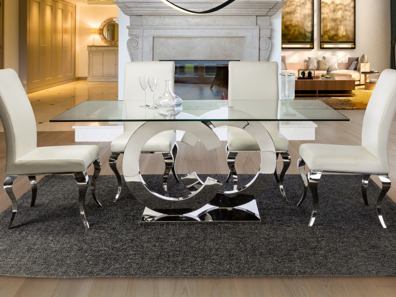 ·CASANDRA· DINING TABLE, STEEL, 180