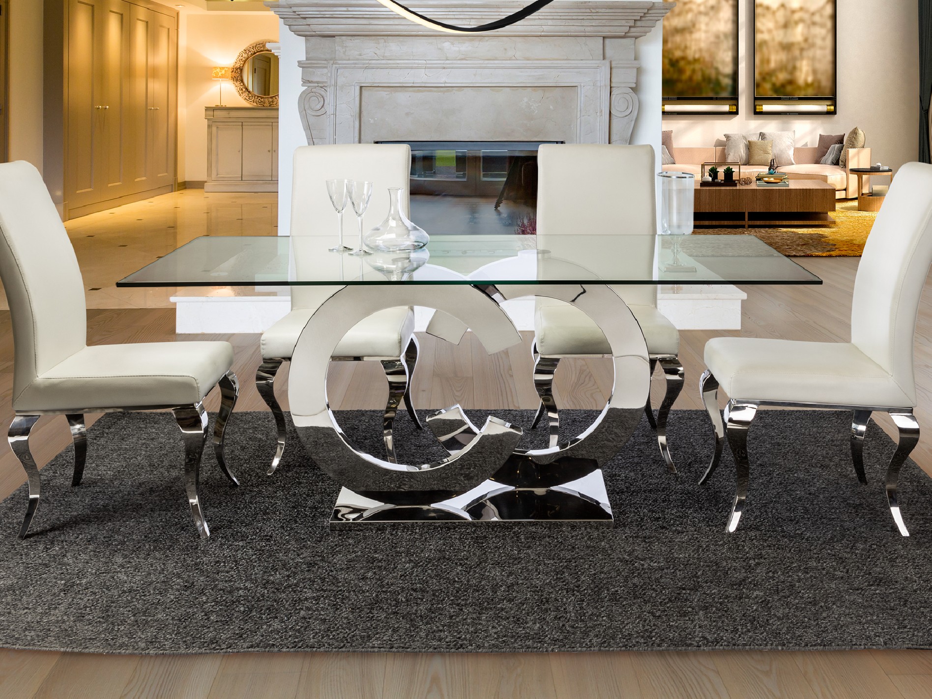 ·CASANDRA· DINING TABLE, STEEL, 180