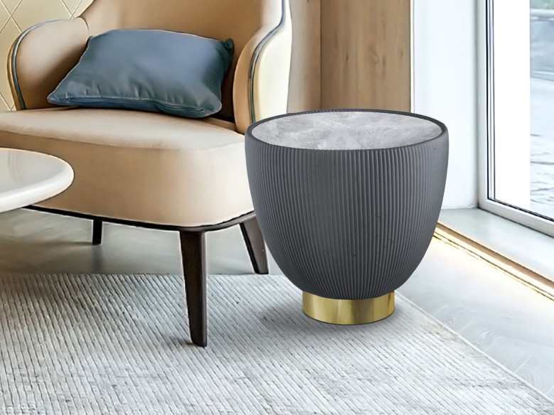 CANDY - SIDE TABLE GREY-BRASS