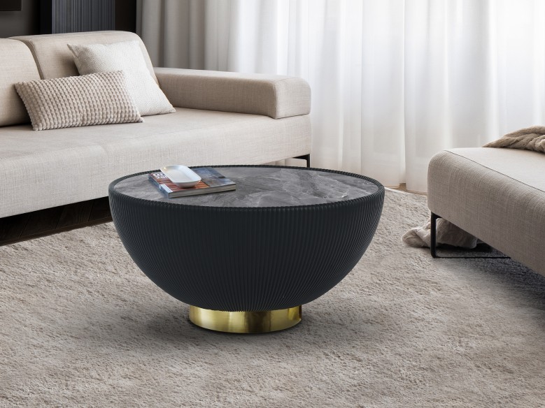 CANDY - COFFEE TABLE BLACK-BRASS