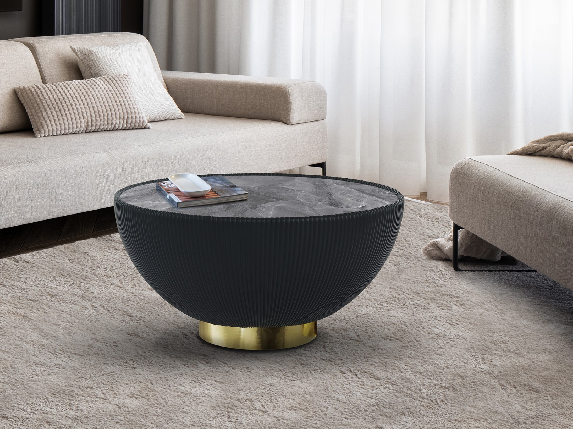 CANDY - COFFEE TABLE BLACK-BRASS