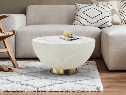 CANDY - COFFEE TABLE WHITE-BRASS