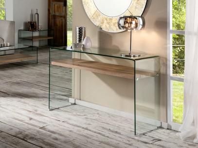 ·SONOMA·CONSOLE TABLE GLASS/MELAMINE
