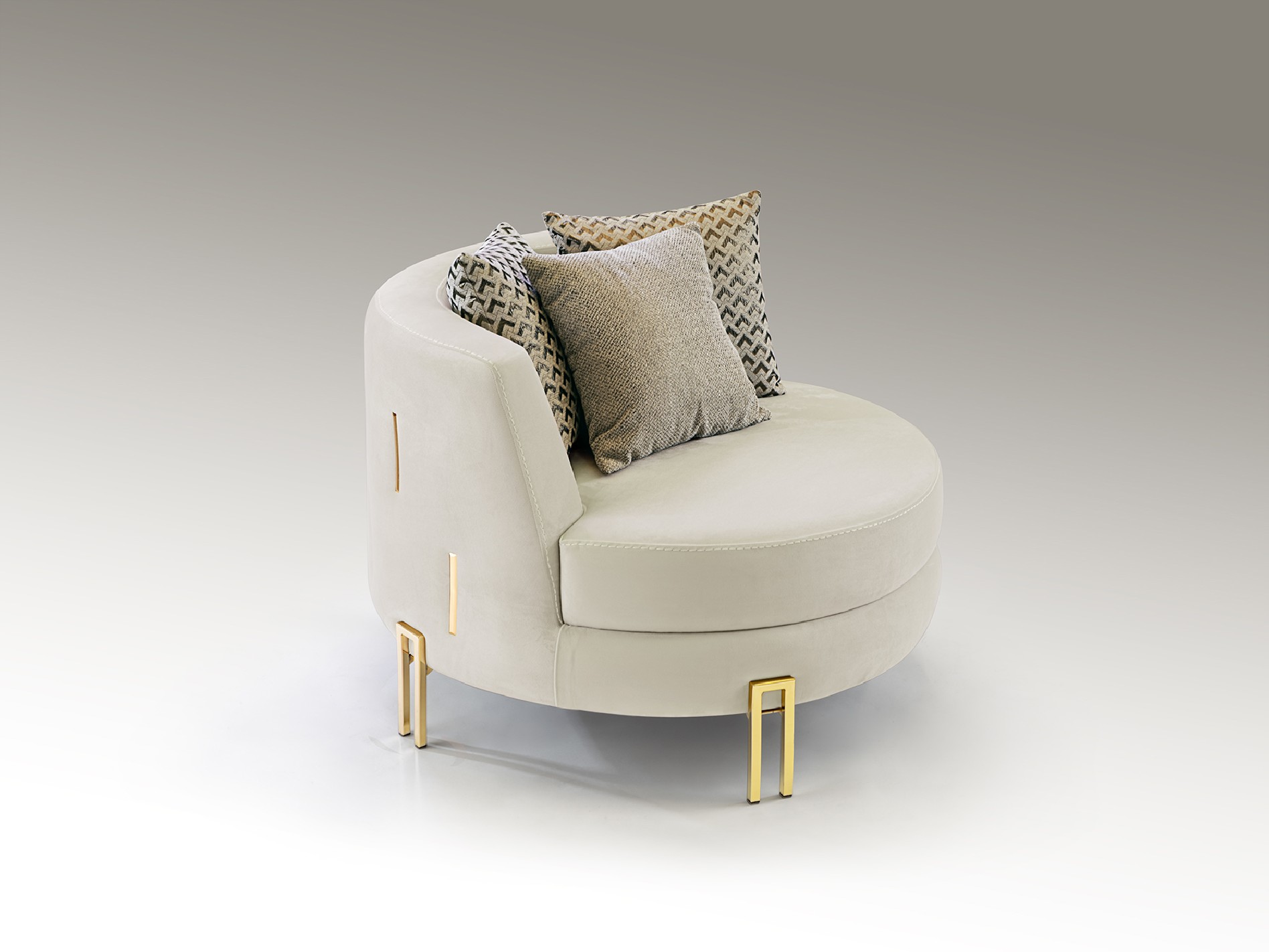 VIENA-SILLON 1P BLANCO-ORO
