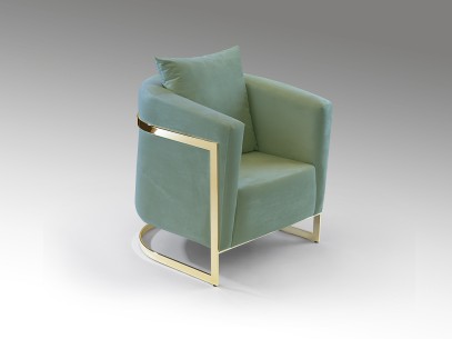 ·BERLIN· ARMCHAIR, LIGHT GREEN-GOLD