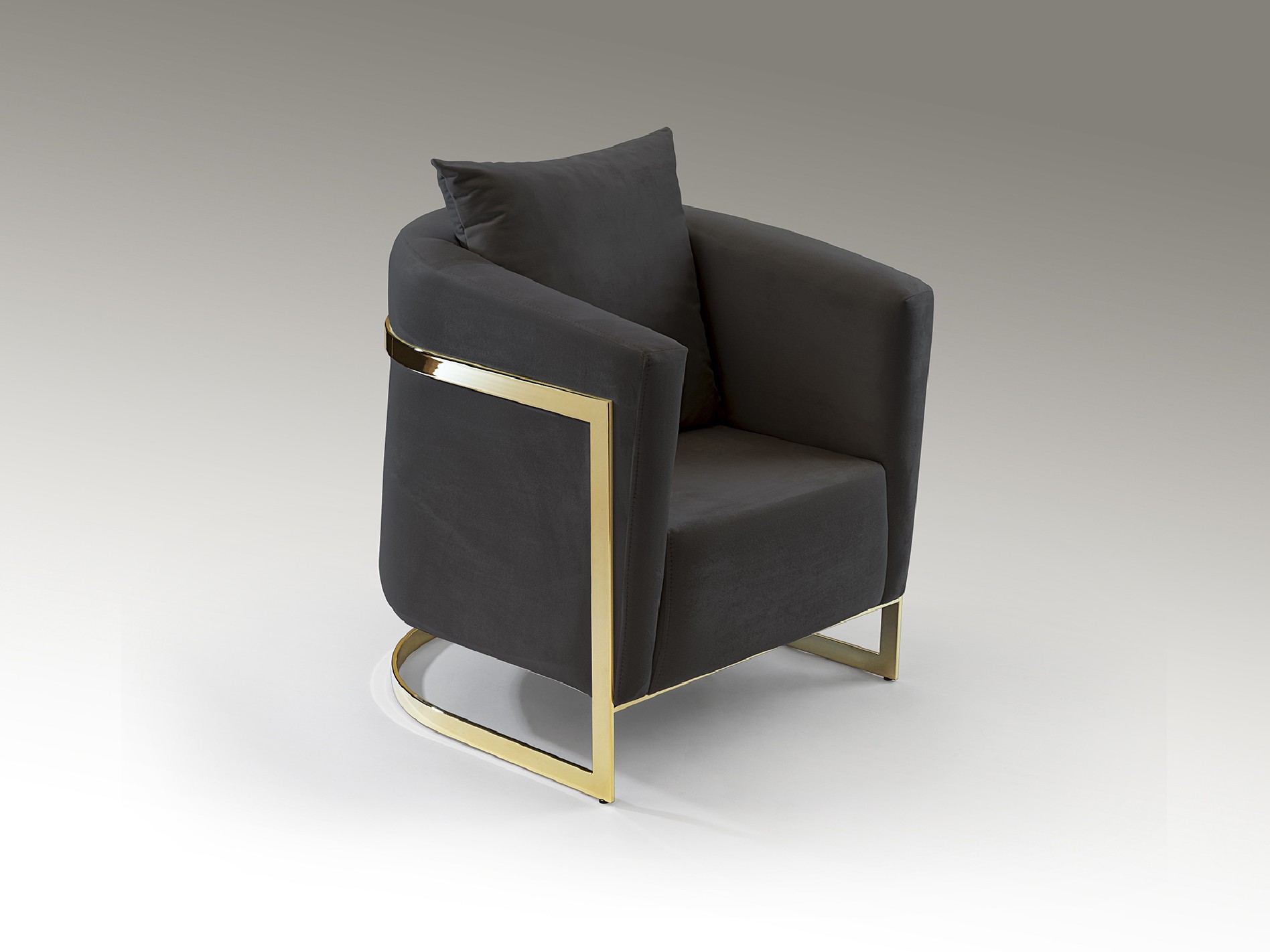 BERLIN- ARMCHAIR ANTHRACITE GREY-GOLDEN